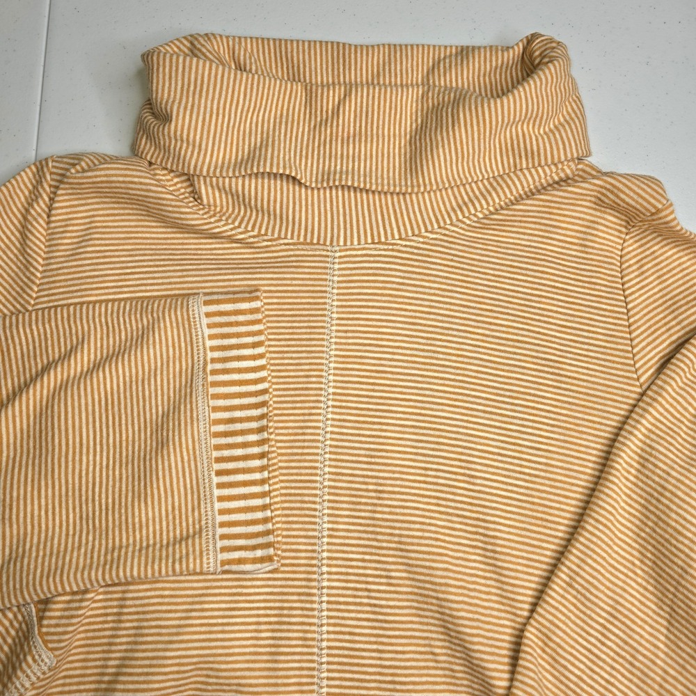 ANTHROPOLOGIE MAEVE Women's‎ Large Tai Cowl Neck Mustard Yellow Sweater -1338